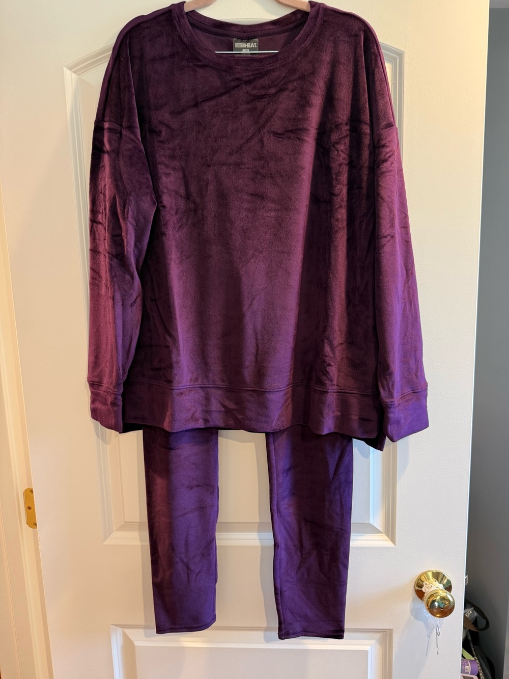 Purple Velour Lounge Athleisure Set 32 Degrees Large NWT
